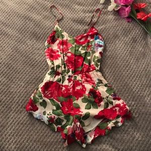 Cotton Candy Floral Open Back Romper